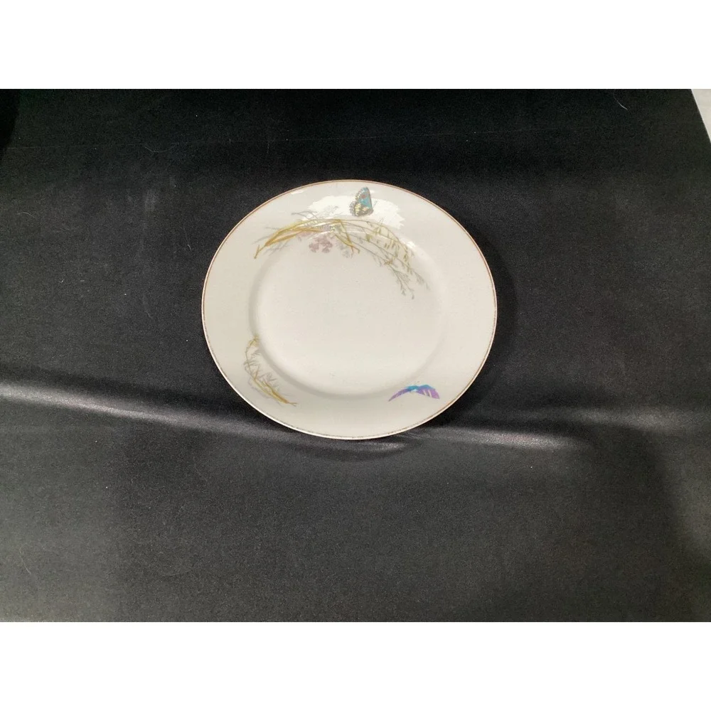 Haviland Limoges - Butterfly Meadow Visitor - Grassy Marsh - 3 Dessert Plates‎ *